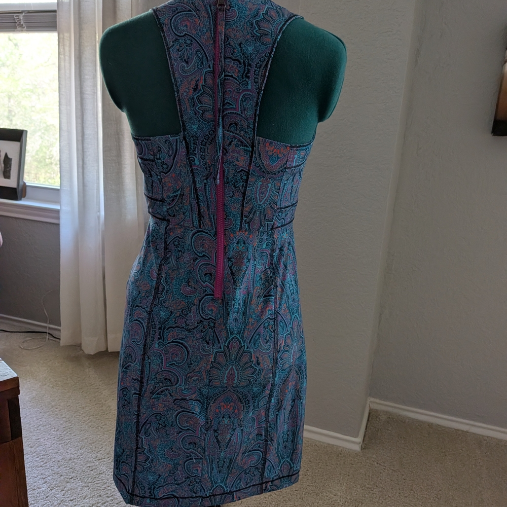 Title Nine Backless Paisley Dress - Blue and Pink